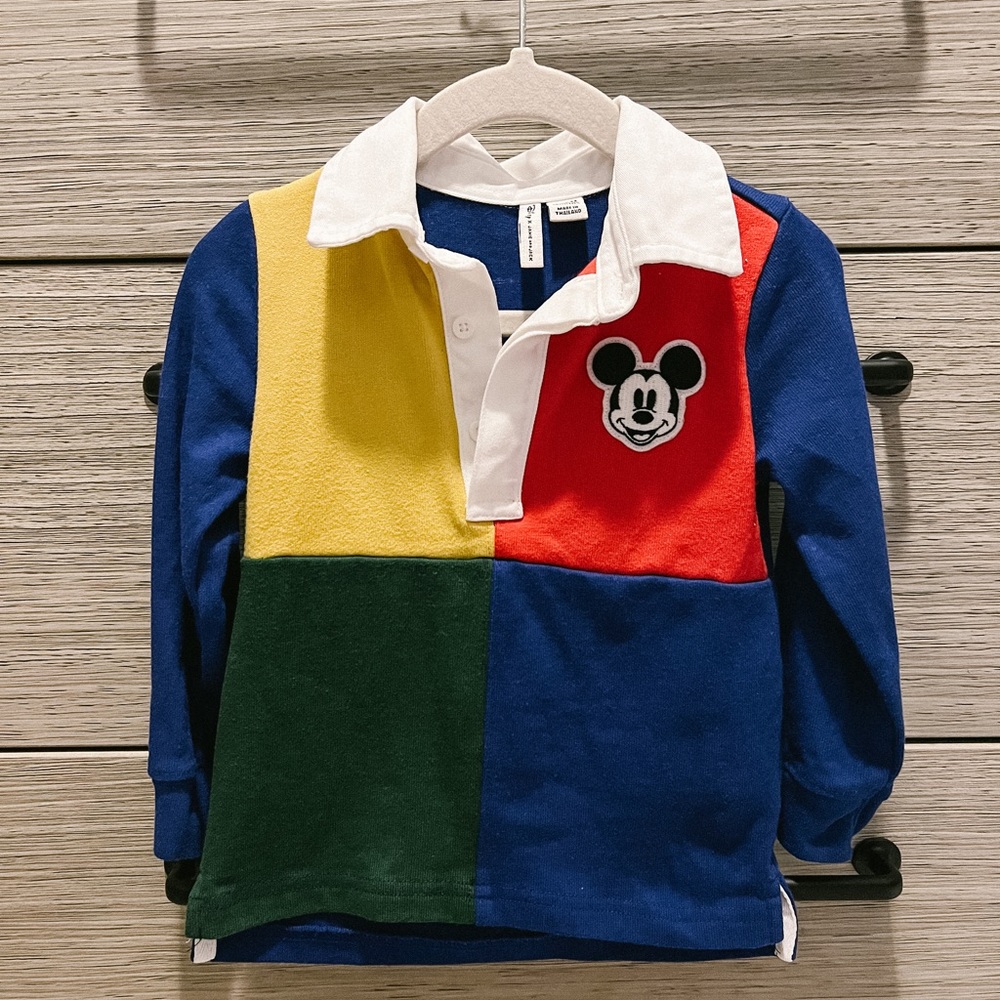 Disney x Janie and Jack boys Mickey Mouse Rugby Shirt